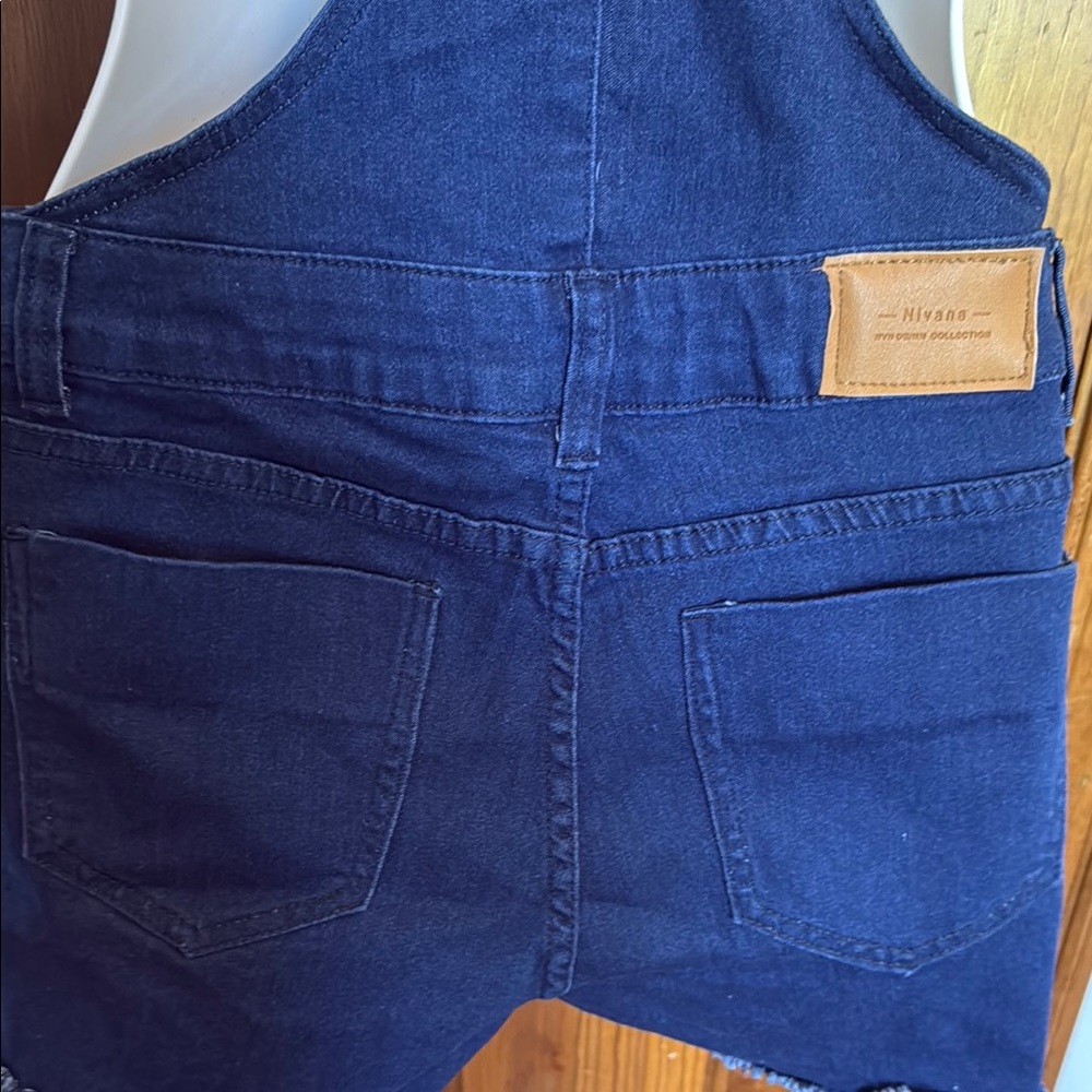 Dark Blue Denim Overalls - Picture 3 of 4